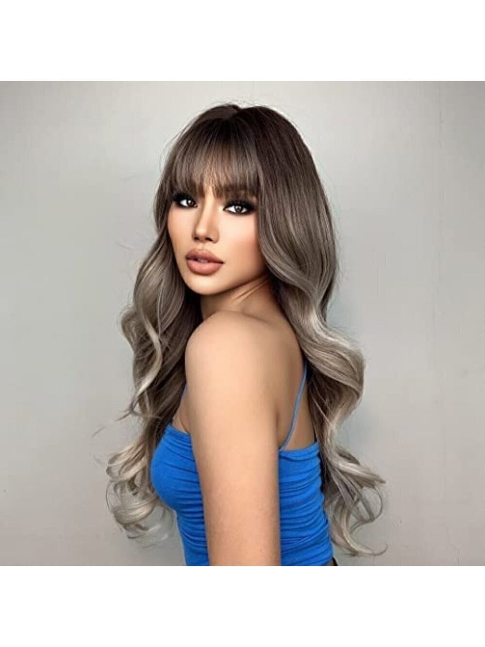 𝅺🆕 Gorgeous Ash Brown to Blonde Ombre Long Wavy Hair Replacement NWT SEXY 😍